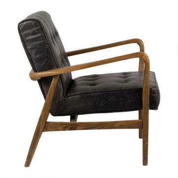 Fauteuil Champard Cuir Noir