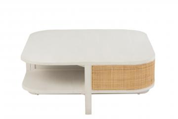 Table Basse Molly Bois Blanc Rotin Naturel