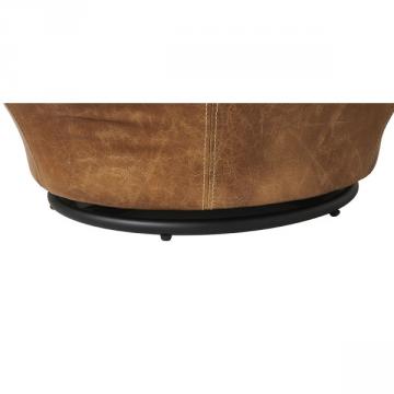 Fauteuil Pivotant Achille Cuir Camel Vintage