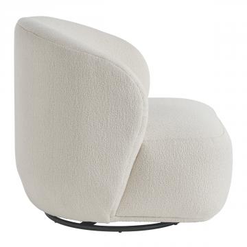 Fauteuil Lisette Bouclette Crème Pivotant