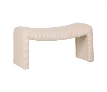 Banc Minimal Velours Côtelé Ecru