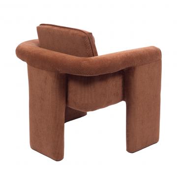 Fauteuil Scarlett Velours Côtelé Terracotta