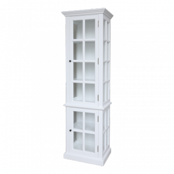 Vitrine Marseille 2 Portes Vitrées Bois Blanc