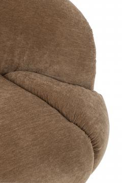 Fauteuil Tournant Velours Taupe