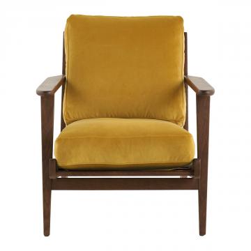 Fauteuil Jules Velours Safran Blanc d'Ivoire