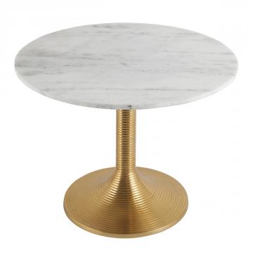 S/2 Tables Basses Charlotte Alu Marbre Blanc d'Ivoire