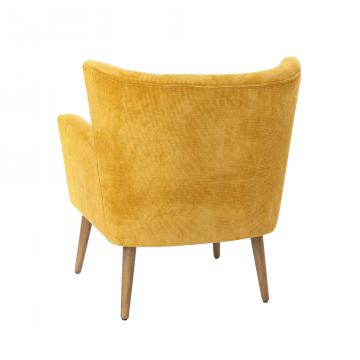 Fauteuil Léon Velours Côtelé Moutarde