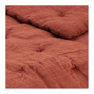 Couvre Lit Chloé Lin Lavé Orange Brûlé 230x180 Blanc d'Ivoire