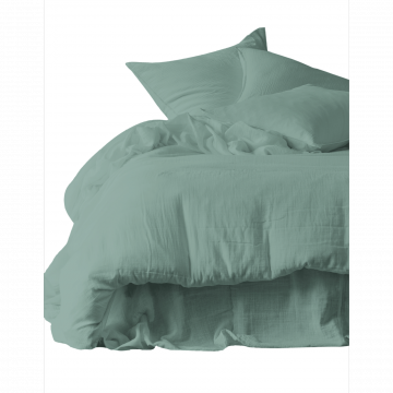 2 x Taies d'Oreiller Dili Céladon Coton (3 tailles)