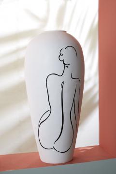 Vase Femme Blanc Mate H74cm