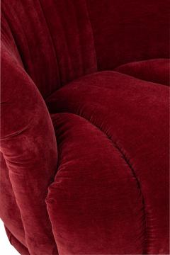 Fauteuil Tournant Velours Bordeaux