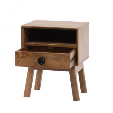 Chevet 1 Tiroir Authentique Manguier Massif