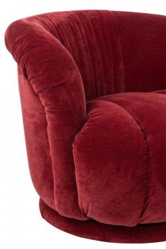 Fauteuil Tournant Velours Bordeaux