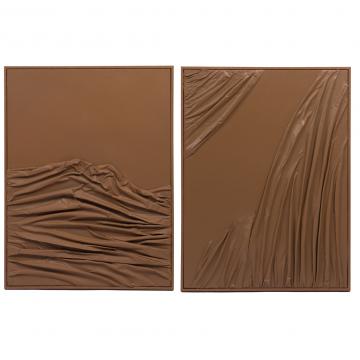 S/2 Toile Drapée Chocolat 60*80