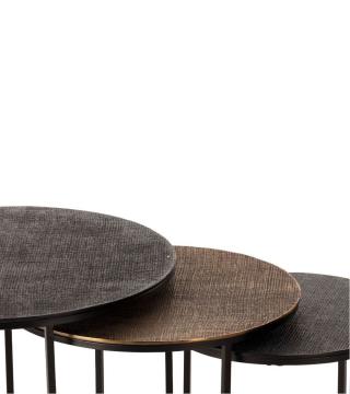 Tables Basses Yuli Alu Dorée-Cuivrée-Noire Athezza