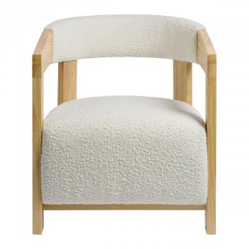 Fauteuil Arsène Bouclette Crème Blanc d'Ivoire