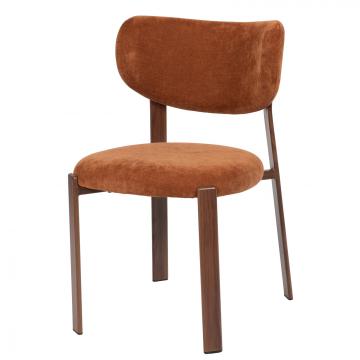 Chaise Dino Terracotta Finition Noyer