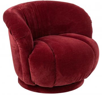Fauteuil Tournant Velours Bordeaux