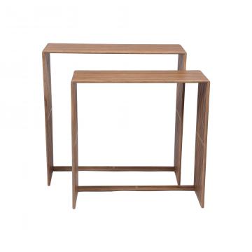 S/2 Consoles Calopsite Teck Naturel Recyclé