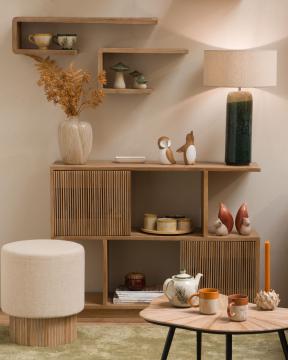 Etagère Murale Calopsite Teck Naturel 80cm