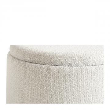 Pouf Rila x2 Bouclette Crème Blanc d'Ivoire