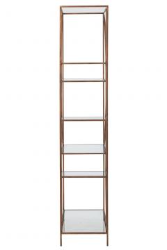 Etagère 2 Parties Cercle Métal Bronze Verre
