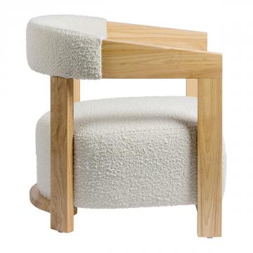 Fauteuil Arsène Bouclette Crème Blanc d'Ivoire