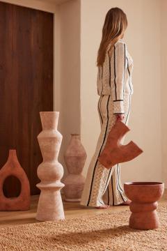 Vase Boris Céramique Beige H59cm
