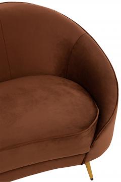 Sofa Elisabeth Velours Marron