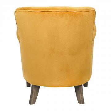 Fauteuil Claude Velours Safran Blanc d'Ivoire