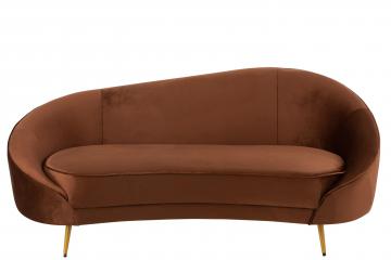 Sofa Elisabeth Velours Marron