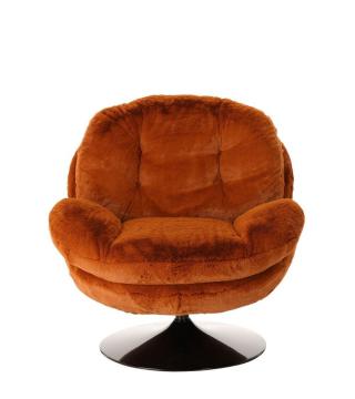 Fauteuil Memento Fausse Fourrure Orange Brûlée Athezza