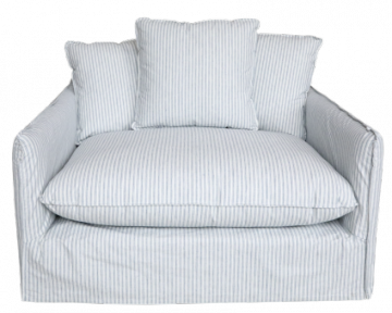 Fauteuil Malo Lin Rayé Bleu