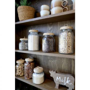 Vitrine Murale Marseille 4 Tablettes Bois Naturel