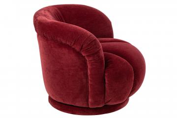 Fauteuil Tournant Velours Bordeaux