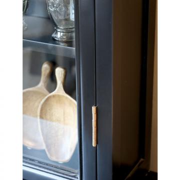 Vitrine Murale Marseille 4 Tablettes Bois Noir