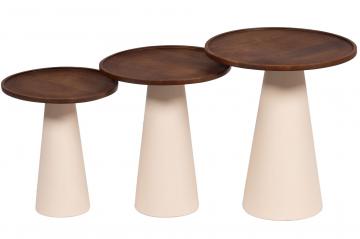 S/3 Bouts de Canapé Bois Métal