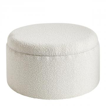 Pouf Rila x2 Bouclette Crème Blanc d'Ivoire