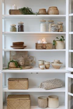 Armoire Vitrine Marseille 4 Portes Vitrées Bois Blanc