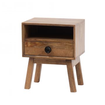 Chevet 1 Tiroir Authentique Manguier Massif