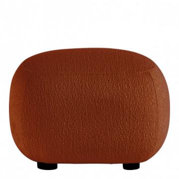 Pouf Lisette Bouclette Terracotta Blanc d'Ivoire