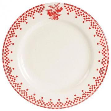 6 Assiettes Plates Damier Rouge Comptoir de Famille