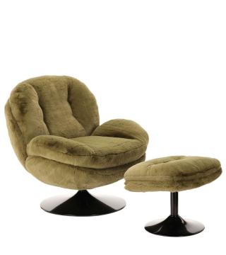 Fauteuil Memento Fausse Fourrure Kaki Athezza