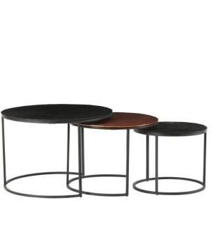 Tables Basses Yuli Alu Dorée-Cuivrée-Noire Athezza