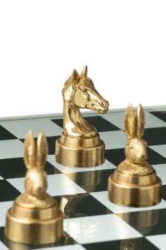 Jeu d'Echec Animaux Or/Bronze