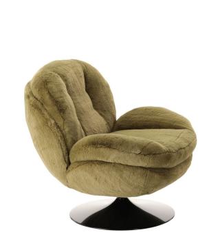 Fauteuil Memento Fausse Fourrure Kaki Athezza