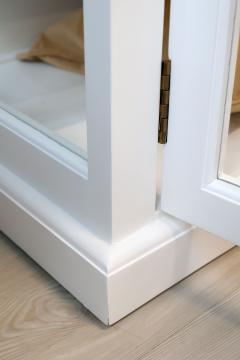 Armoire Vitrine Marseille 4 Portes Vitrées Bois Blanc