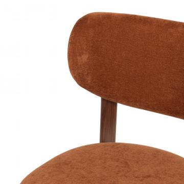 Chaise Dino Terracotta Finition Noyer