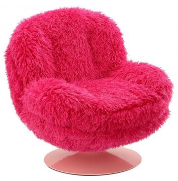 Fauteuil Memento Fausse Fourrure Poils Longs Fushia Athezza