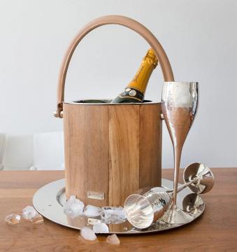 Seau à Champagne Havana Teck-Cuir